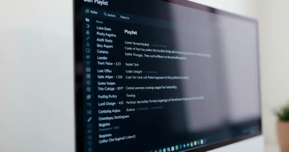 código de arquivo de lista de reprodução exibido na tela de um computador
